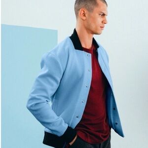 APL Light Blue Bomber Jacket with Black Trim